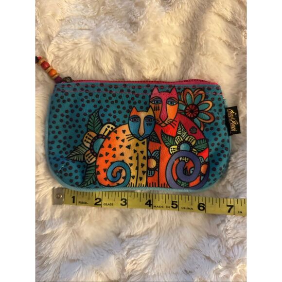 Laurel Burch "Feline Clan" Mini Clutch Cosemtic Pouch EUC - Picture 3 of 6